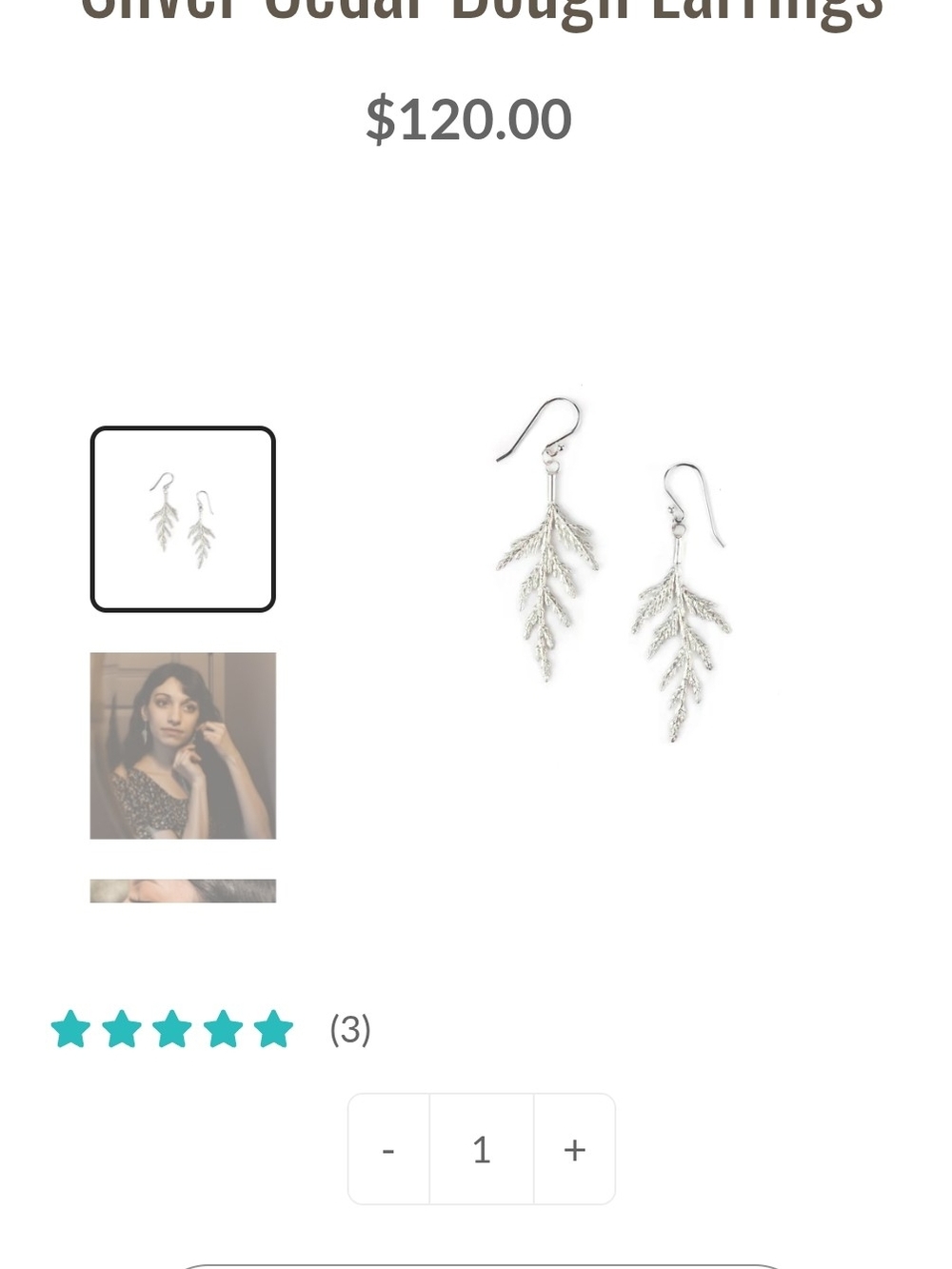 8th Gen Silver Cedar Branch Drop Earrings